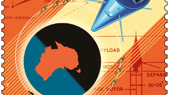 Letos vydaná známka slaví první vypuštění australského satelitu