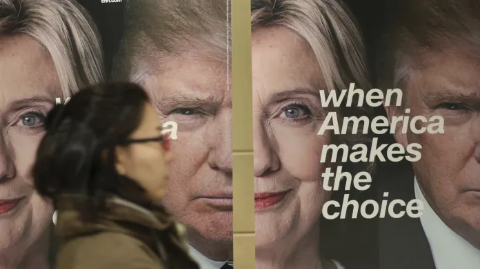 Billboard z kampaně Donald-Hillary. Rok 2016