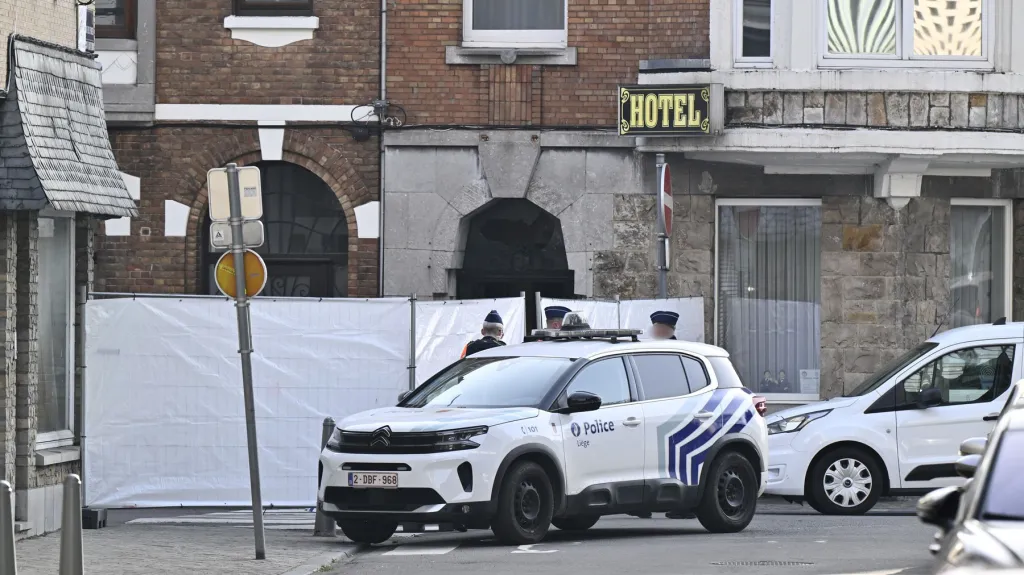 Poškozená budova synagogy v belgickém Lutychu