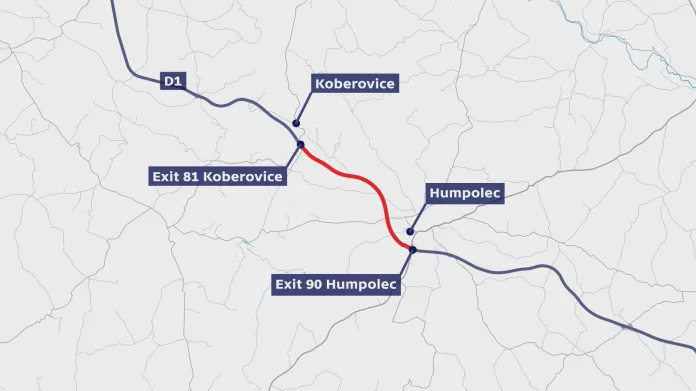 Omezení D1 mezi Koberovicemi a Humpolcem kvůli instalaci dopravního značení