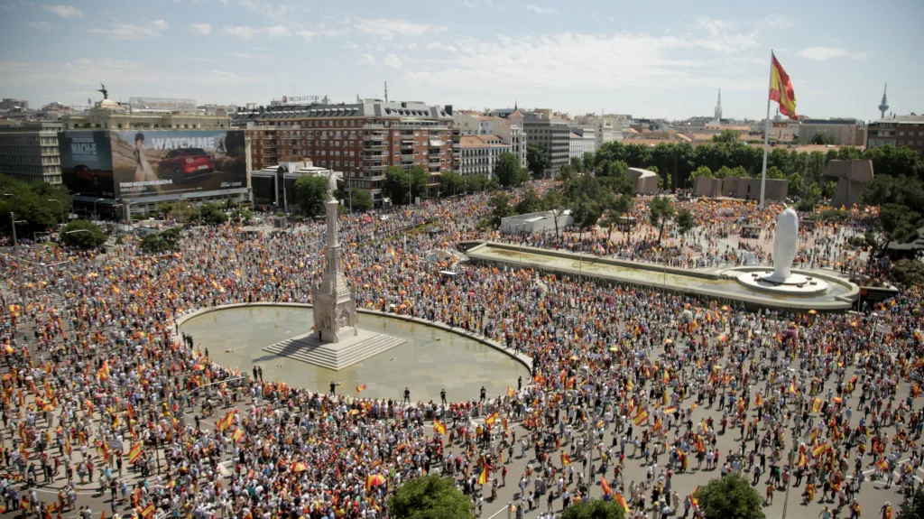 Demonstrace v centru Madridu