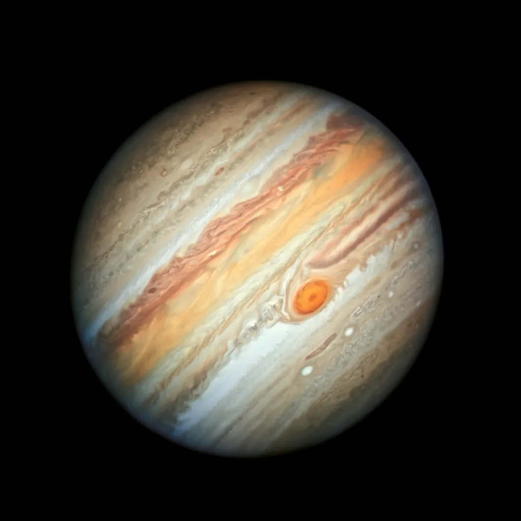 Snímek Jupitera z nového Hubbleova teleskopu