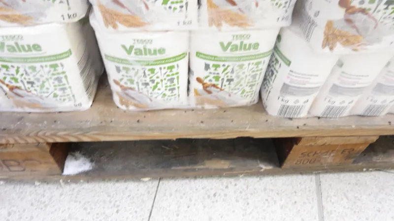 Myší trus v provozovně Tesco v Aši