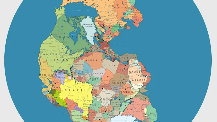 Jak by vypadaly současné státy na kontinentu Pangea