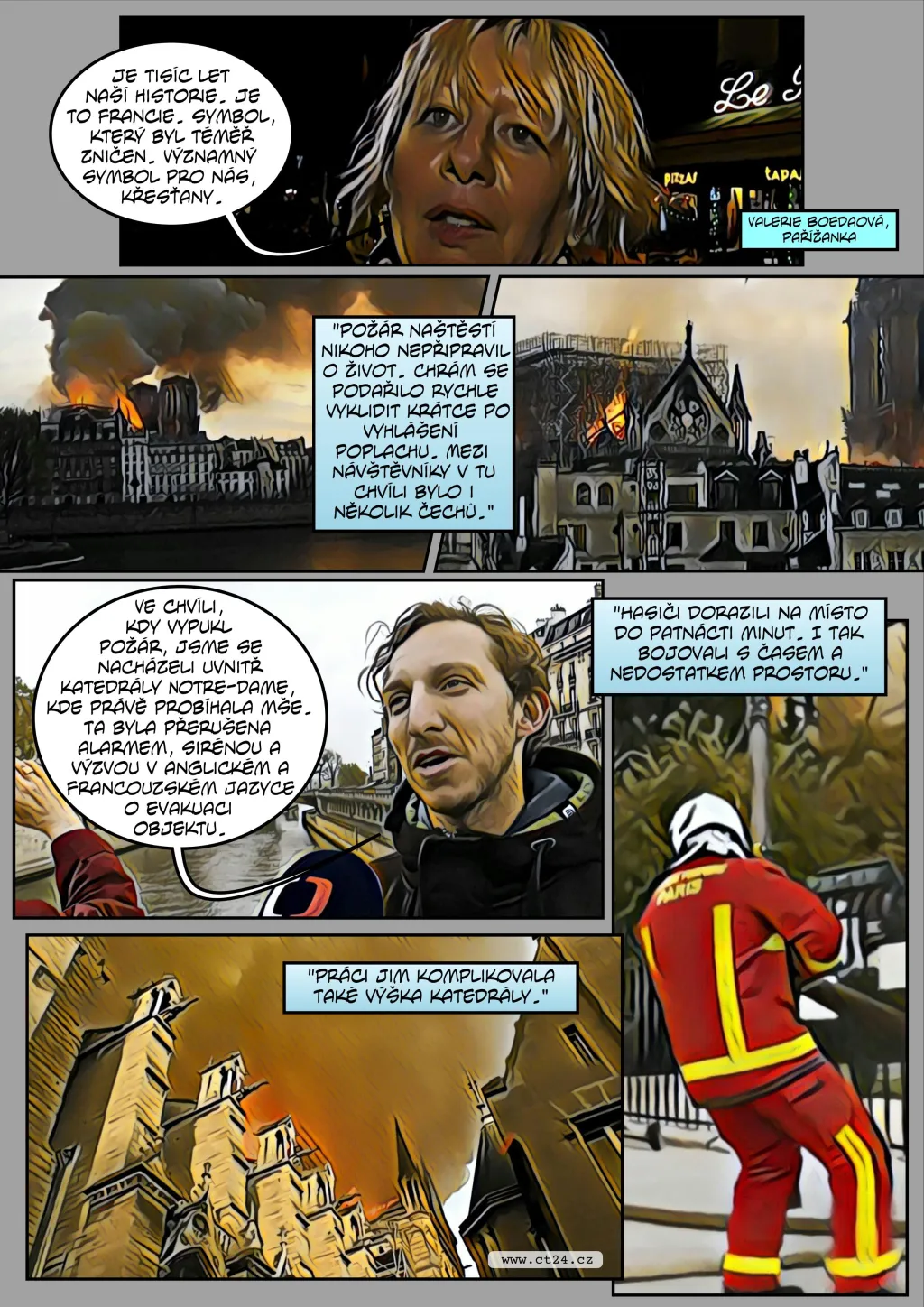 Komiks: Požár Notre-Dame