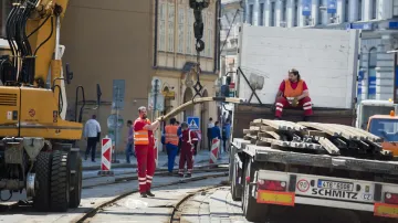 Oprava tratě ve Vodičkově ulici