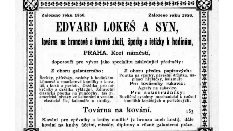 Inzerát firmy Lokeš a syn