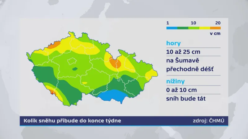 Kolik sněhu napadne do konce týdne