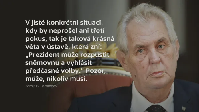 Miloš Zeman k povolební situaci