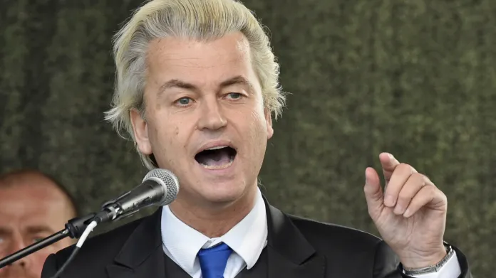 Geert Wilders na drážďanské demonstraci Pegidy