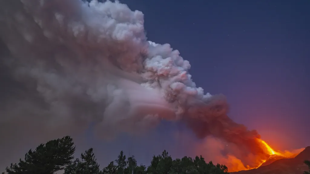 Erupce Etny 8. srpna