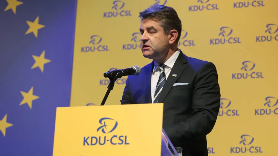 Ukrajinský velvyslanec v ČR Jevhen Perebyjnis na sjezdu KDU-ČSL