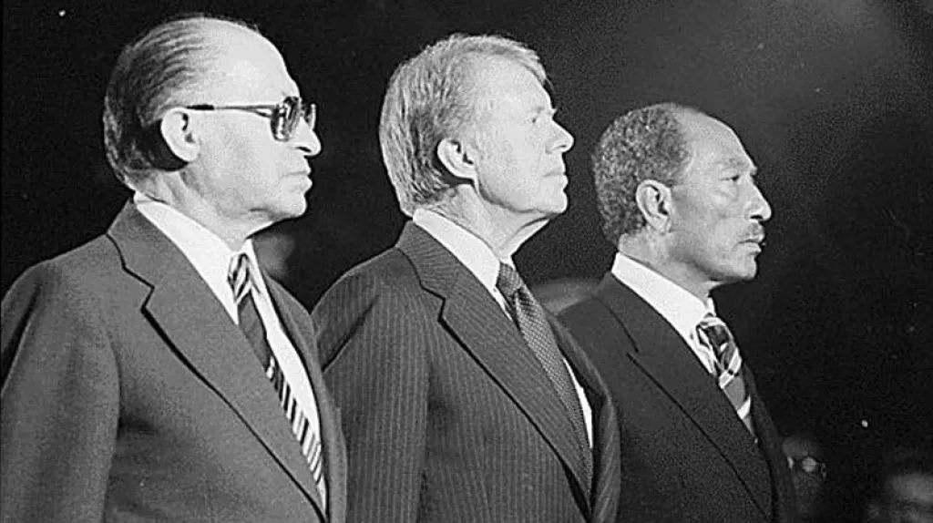 Menachem Begin, Jimmy Carter a Anvar Sadat