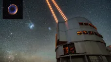 Pohled na dvojitě explodující supernovu a teleskop VLT