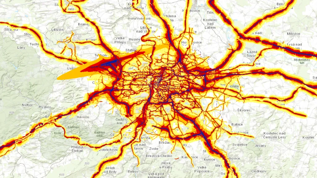 Praha na hlukové mapě