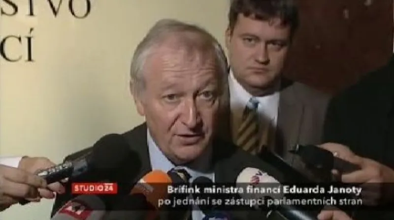 Brífink Eduarda Janoty po jednání se zástupci parlamentních stran