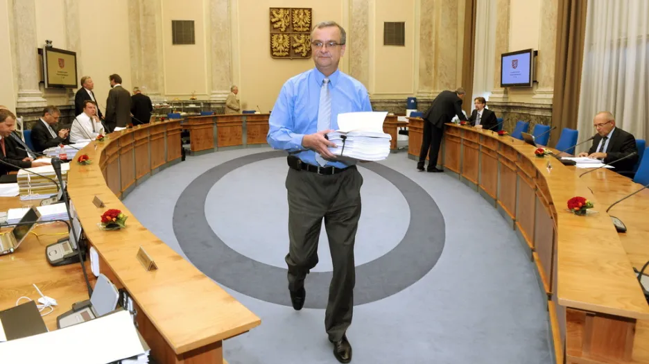 Miroslav Kalousek na jednání vlády