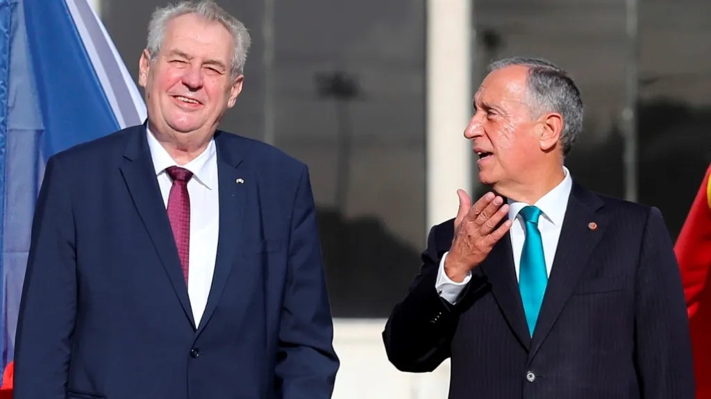 Miloš Zeman a portugalský prezident Marcelo Rebelo de Sousa