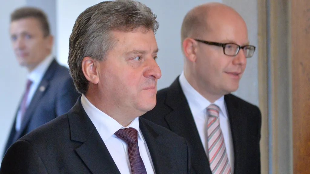 Makedonský prezident Ďorge Ivanov na návštěvě v Praze (15. února 2016)