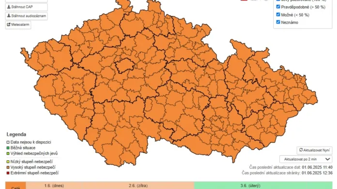 Výstraha meteorologů před silnými bouřkami