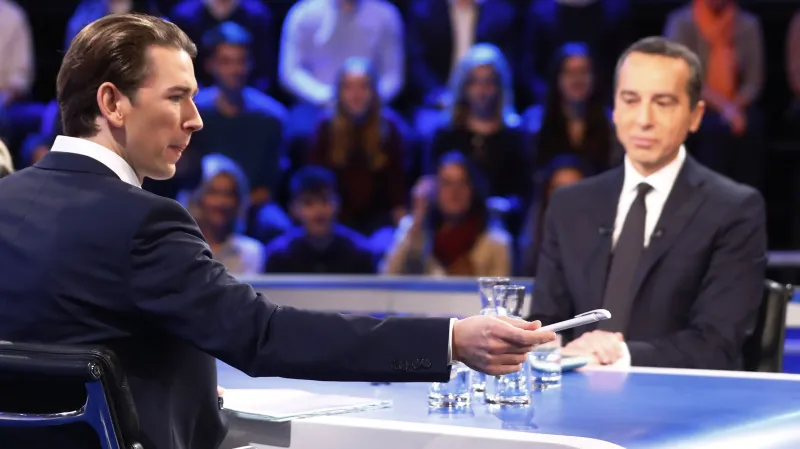 Kurz a Kern během jednoho z předvolebních duelů