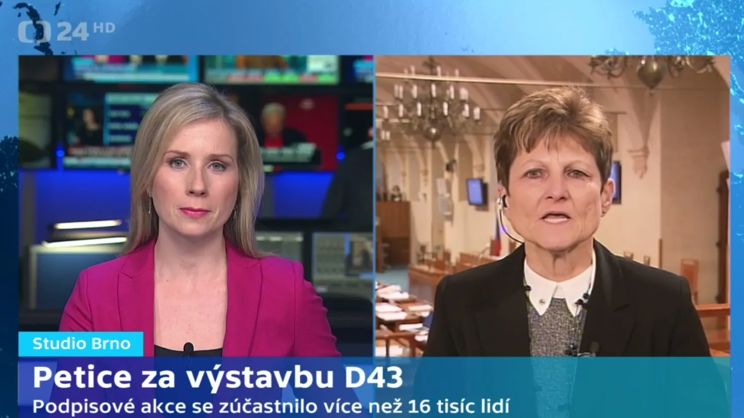 Senátorka Jaromíra Vítková (KDU-ČSL) vysvětluje význam petice