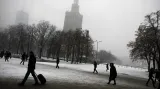 Zimní Varšava a její ikona - Palác kultury a vědy