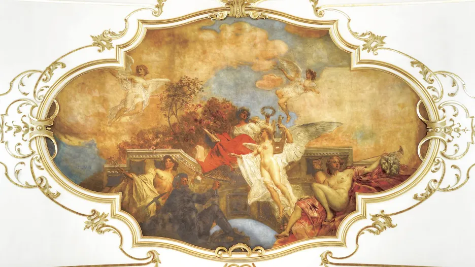 Divadlo Antonína Dvořáka - alegorická malba Eduarda Veitha