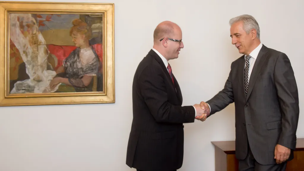 Premiér Bohuslav Sobotka se setkal v Poslanecké sněmovně v Praze se saským premiérem Stanislawem Tillichem