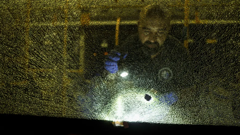 Izraelské bezpečnostní složky na místě útoku