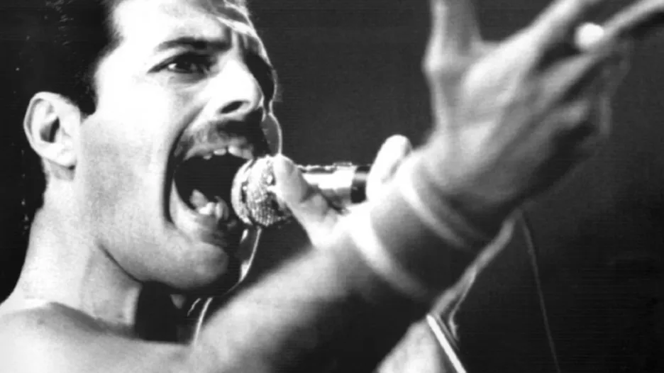 Freddie Mercury, charismatický zpěvák skupiny Queen (archivní foto z roku 1984)