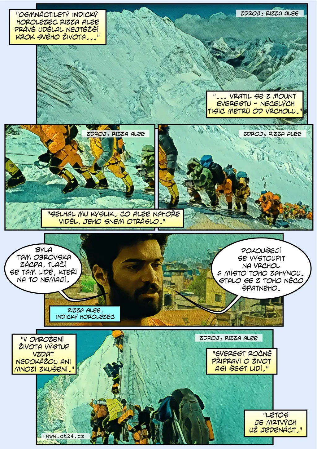 Komiks: Mrtvých horolezců na Everestu přibývá
