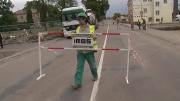 Dopravní uzavírka ve Slavkově u Brna