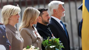 Přijetí ukrajinského prezidentského páru na Pražském hradě