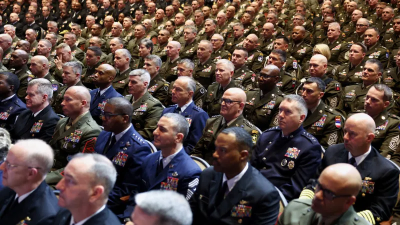 Vrcholní představitelé amerických ozbrojených sil na setkání v Quanticu ve Virginii