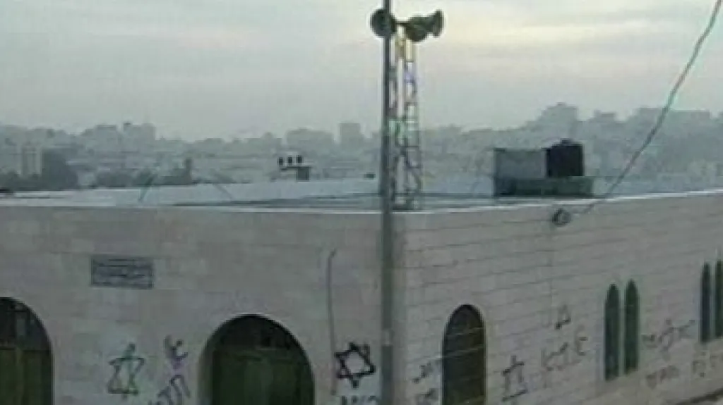 Pomalovaná mešita v Hebronu