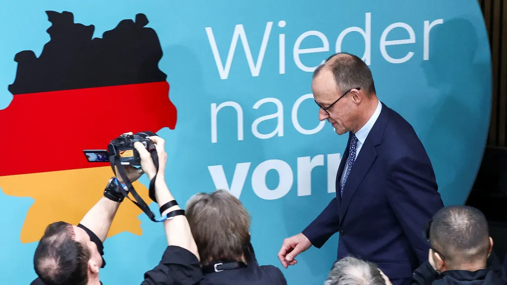 Lídr CDU/CSU Friedrich Merz den po německých volbách