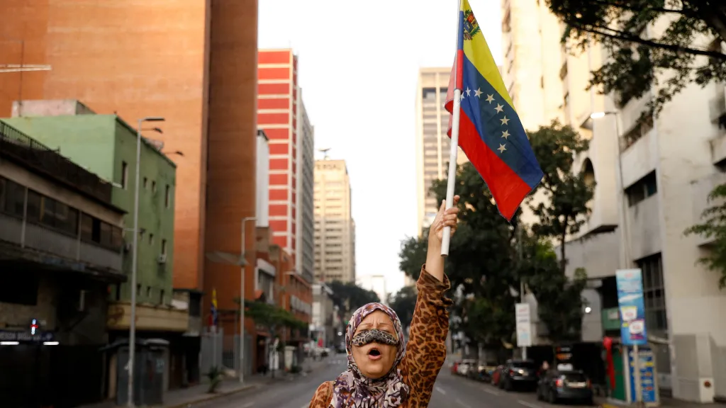 Stoupenkyně venezuelského autoritářského prezidenta Nicoláse Madura v Caracasu