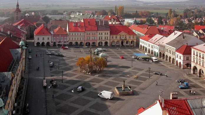 Valdštejnské náměstí v Jičíně z Valdické brány