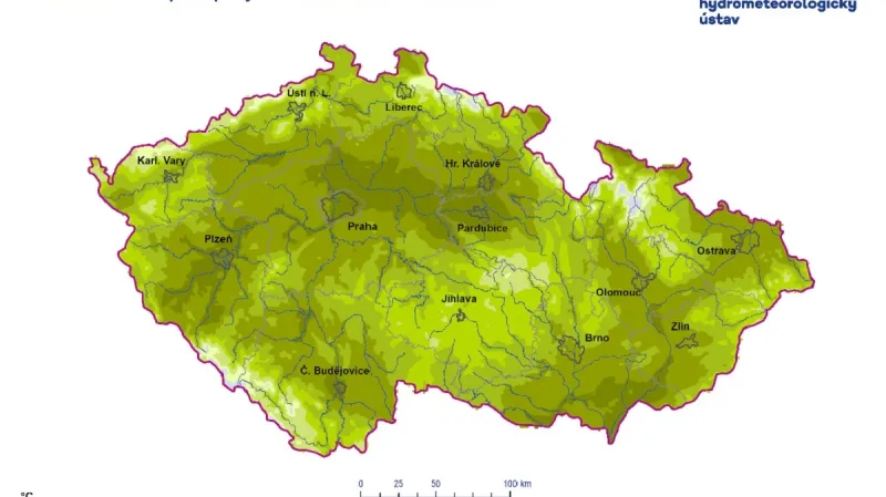 Průměrná denní teplota půdy v hloubce 10 centimetrů
