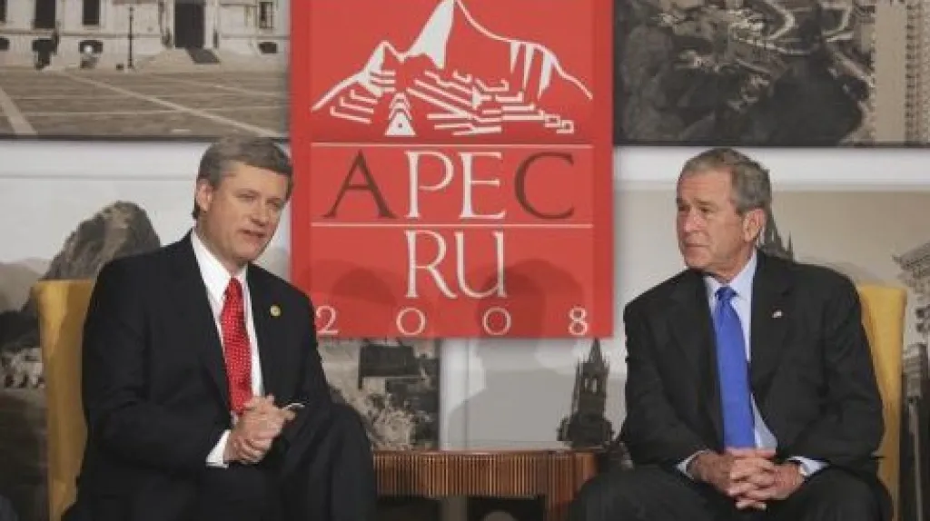 Stephen Harper a George Bush