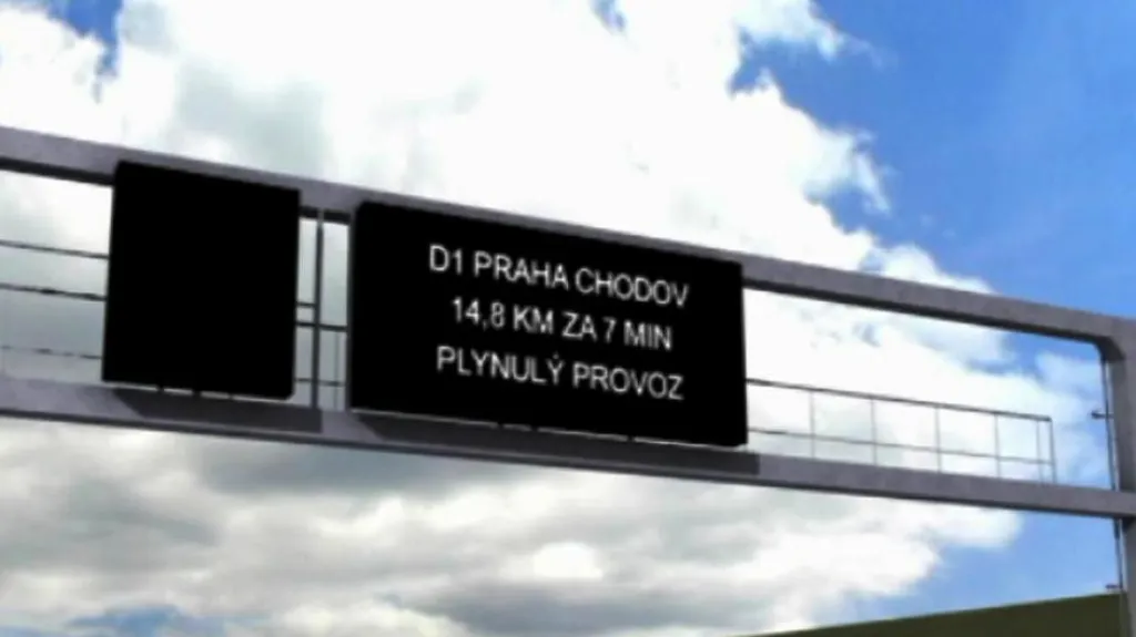 Tabule s dojezdovým časem