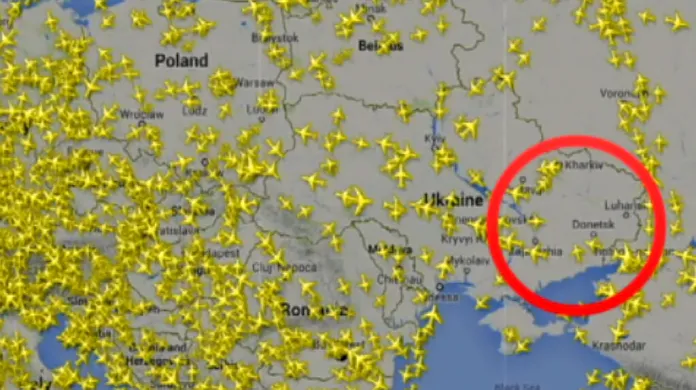 Letecký provoz nad Evropou v době tragédie letu MH17