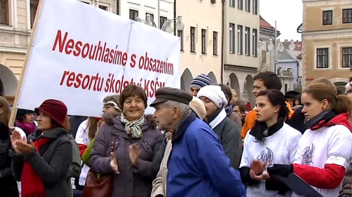 Protest studentů v Českých Budějovicích