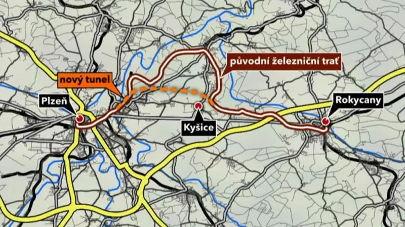 Přeložka trati u Plzně