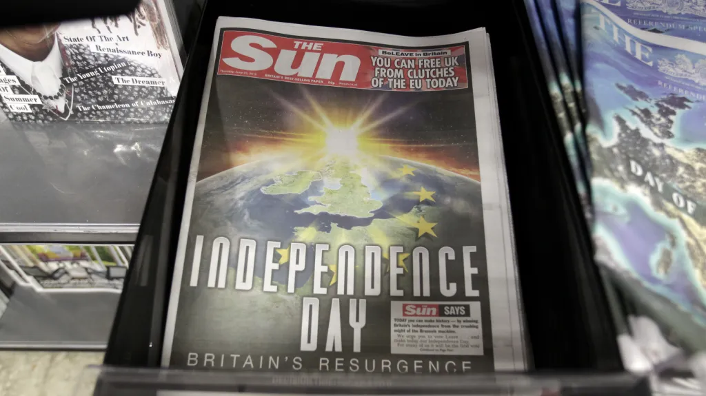 Titulní stránka bulvárního britského deníku The Sun