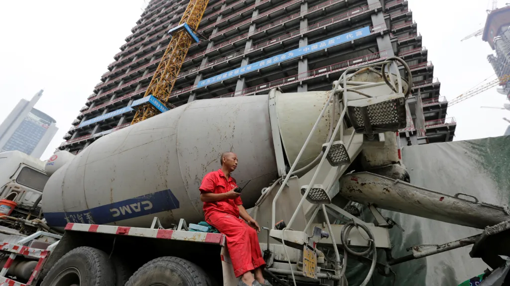 Čínský dělník na stavbě v Pekingu