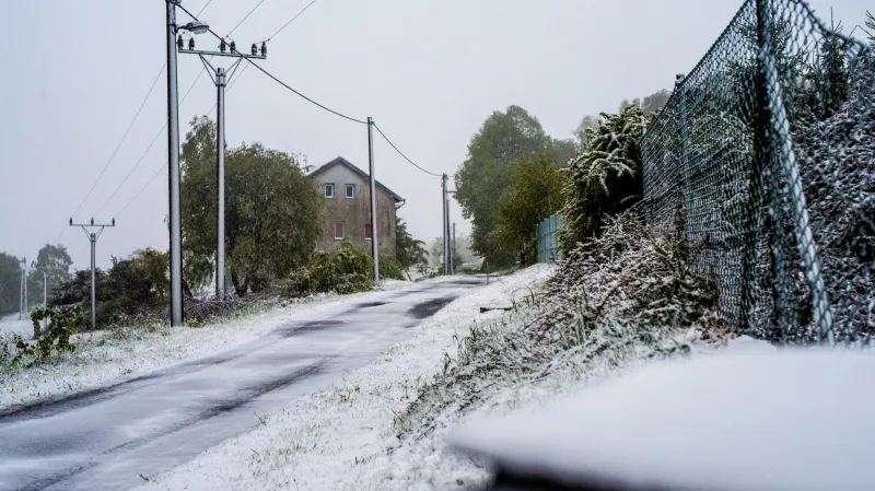 V Tisé v Ústeckém kraji napadl sníh