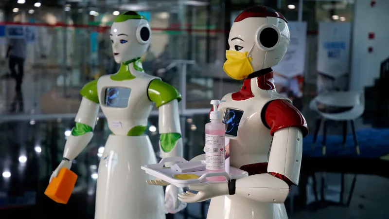 Roboti vyvinutí indickou firmou Asimov Robotics, která si vypůjčila do názvu jméno slavného spisovatele sci-fi (2020)