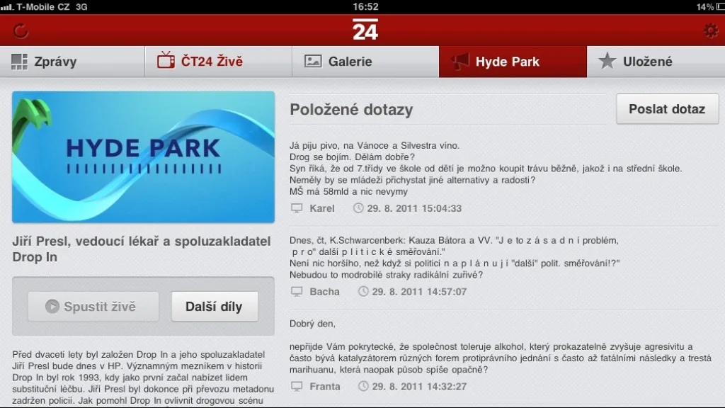 Interaktivní Hyde Park na iPadu